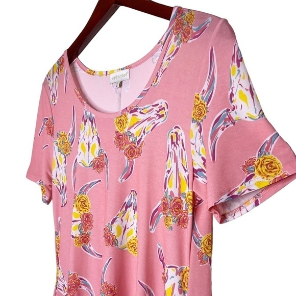 Simply SOUTHERN Floral Tassel Dress Size Small in Boho Bull Cow Pink Print - Picture 2 of 14